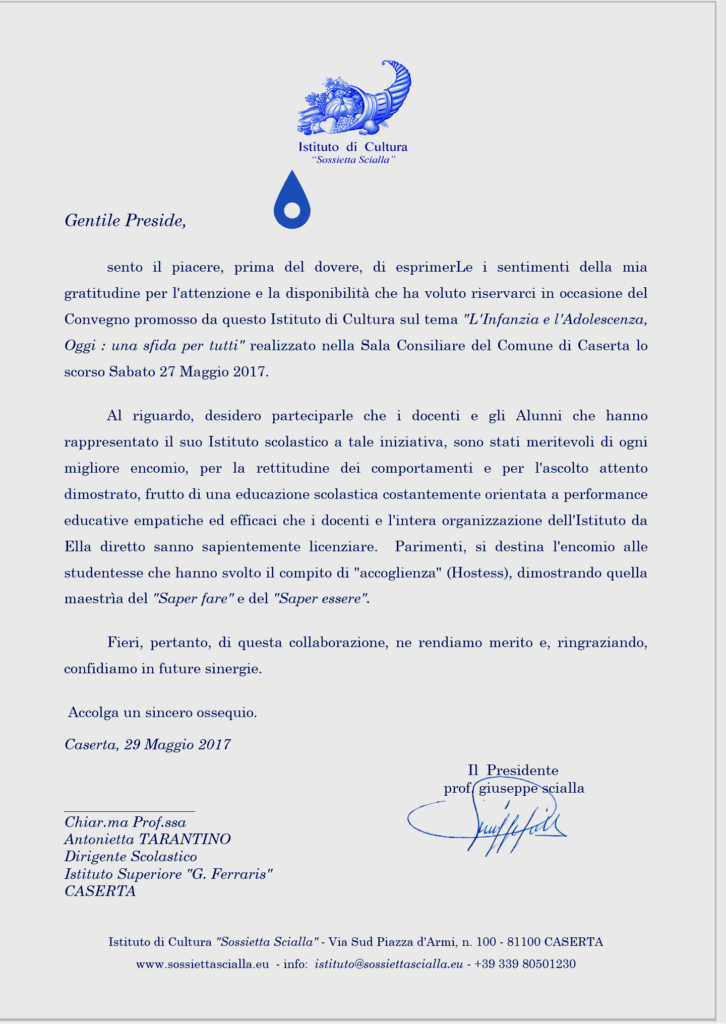 Lettera di Ringraziamento Professionale