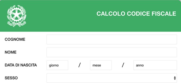 calcolare Codice Fiscale