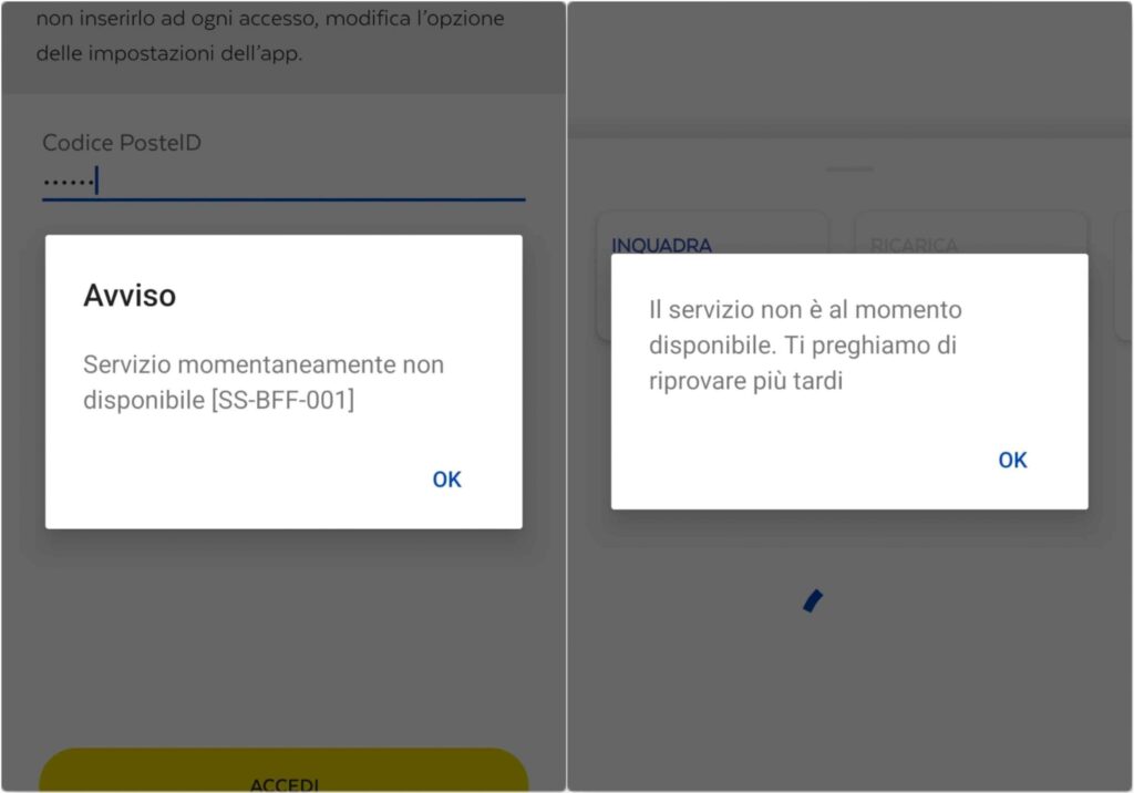 Servizio Momentaneamente Non Disponibile Riprovare Più Tardi Poste